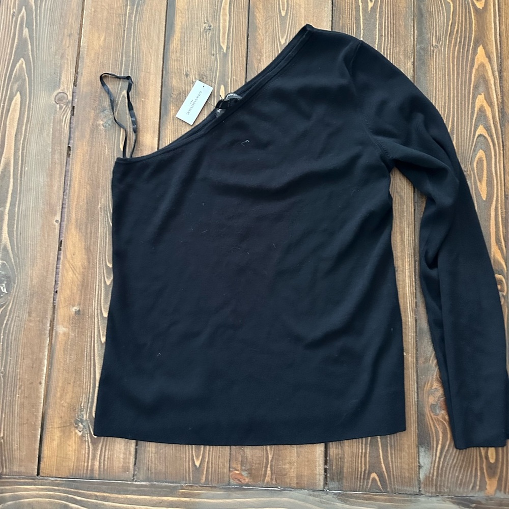 Banana Republic Elegant A Symmetric
 Black Top
